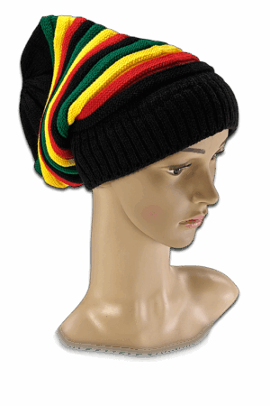 Rastafari-Strickmütze für langes Haar