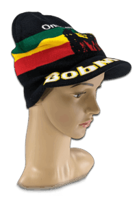 BoB Marley Rasta Mütze mit Schirm