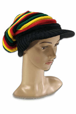 Rastafari-Strickmütze mit Schirm