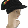 Rasta Mütze für lange Haare mit Schirm