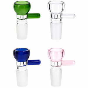 Runder Bongkopf 18,8mm mit Griff aus durchgefärbtem Glas in verschiedenen Farben