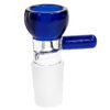 Blauer runder Bongkopf 18,8mm mit Griff und kleinem Durchlass