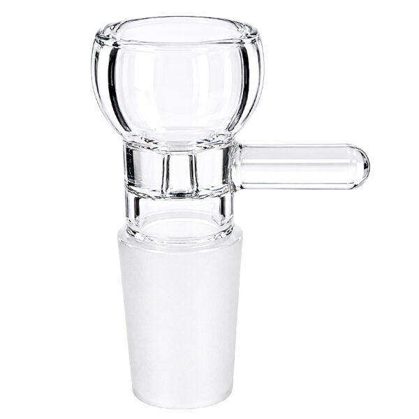 Klarer runder Bongkopf 18,8mm mit Griff und kleinem Durchlass