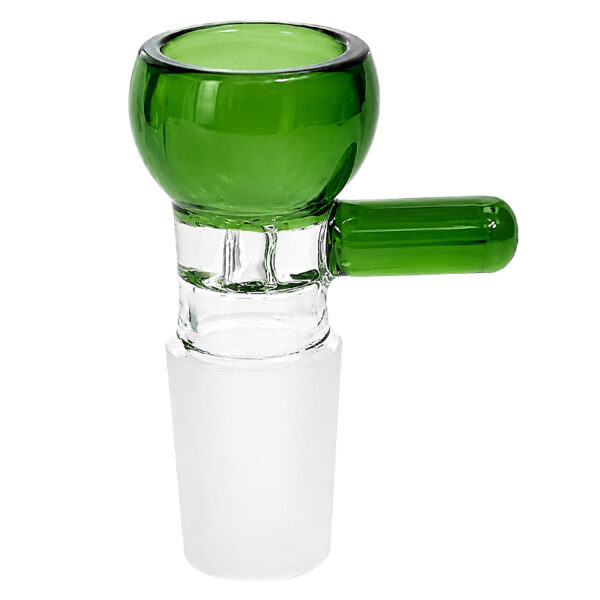 Grüner runder Bongkopf 18,8mm mit Griff und kleinem Durchlass