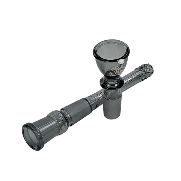 Gerade Bong „Fullco Black“ – 45cm aus 5mm Borosilikatglas 3 Chillum und Köpfchen der Geraden Bong Fullco Black mit 18,8mm Schliff