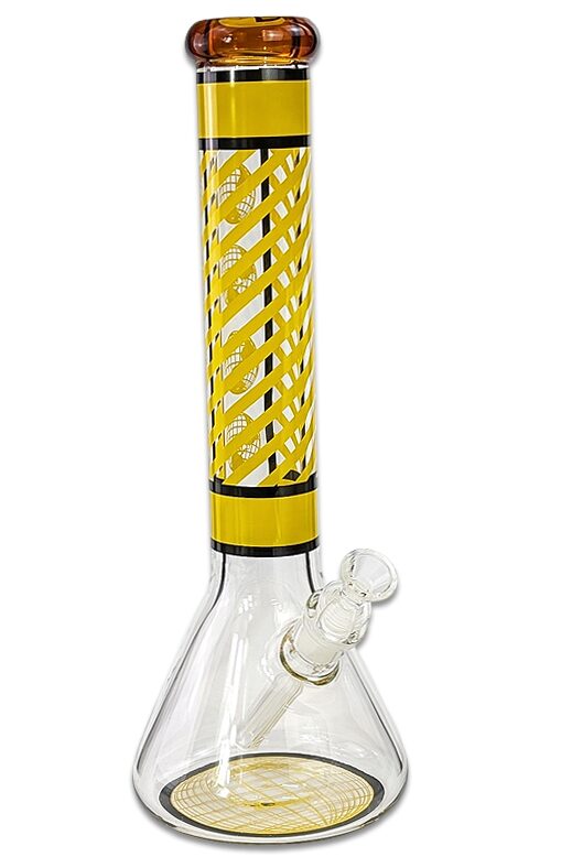 Bong Sonderangebot – 37 cm Glasbong aus 5 mm Borosilikatglas mit amberfarbenem Mundstück kaufen bei Jelly Joker