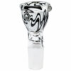 Bong Kopf Wig Wag Swirl Black White 18,8mm aus Borosilikatglas