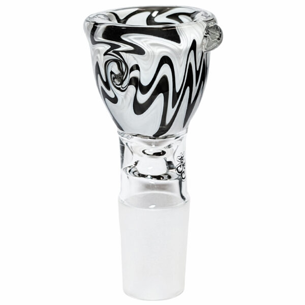 Bong Kopf Wig Wag Swirl Black White 18,8mm aus Borosilikatglas