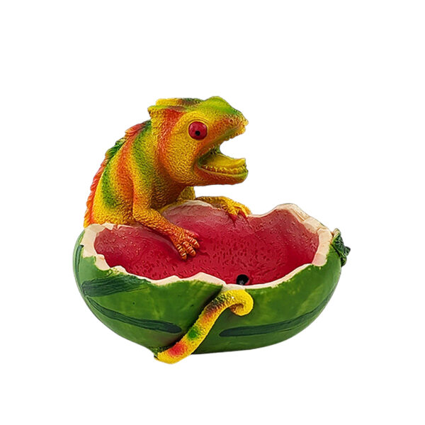 Chamäleon Aschenbecher mit Wassermelone
