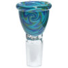 Glasdesign Wig Wag Bongkopf Swirl Green 18,8mm Vorderansicht