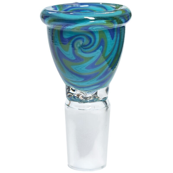 Glasdesign Wig Wag Bongkopf Swirl Green 18,8mm Vorderansicht