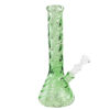 Grüne Bong Twisted 35 cm aus 5 mm Borosilikatglas mit Eiskerben und Diffusor