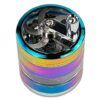 Rainbow Kurbelgrinder Ø63mm von oben – 5-teilig mit Kurbel, Sichtfenstern und Diamantzähnen