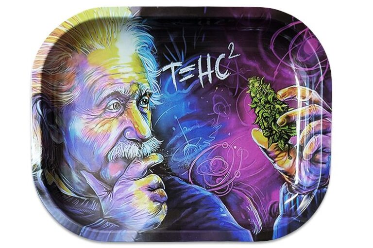 Rolltablett kaufen – Rolling Tray „T=HC²“ aus Metall, 18×14 cm