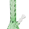 Grüne Bong Twisted 35 cm aus 5 mm Borosilikatglas mit Eiskerben und Diffusor