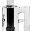 Bong Vorkühler Baton in Seitenansicht – 18,8 mm Schliff, 90°-Winkel, schwarzer Perkolator, Borosilikatglas