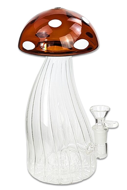 Pilzbong The Big Size aus Glas mit Wheelperkolator, 24 cm hoch, 11 cm Durchmesser