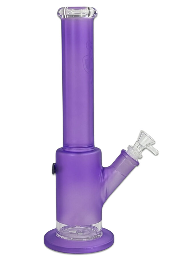 Bong "Bright Purple" - 38cm - 7mm 2 Bong Bright Purple – Seitenansicht, 38 cm Glasbong mit Wheelpercolator