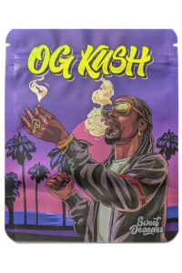 Cali Bags OG Vibes – beidseitig bedruckte Zip-Beutel mit Sichtfenster, 10×12,5 cm