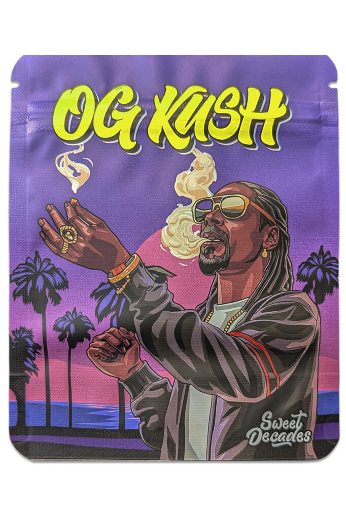 Cali Bags OG Vibes – beidseitig bedruckte Zip-Beutel mit Sichtfenster, 10×12,5 cm