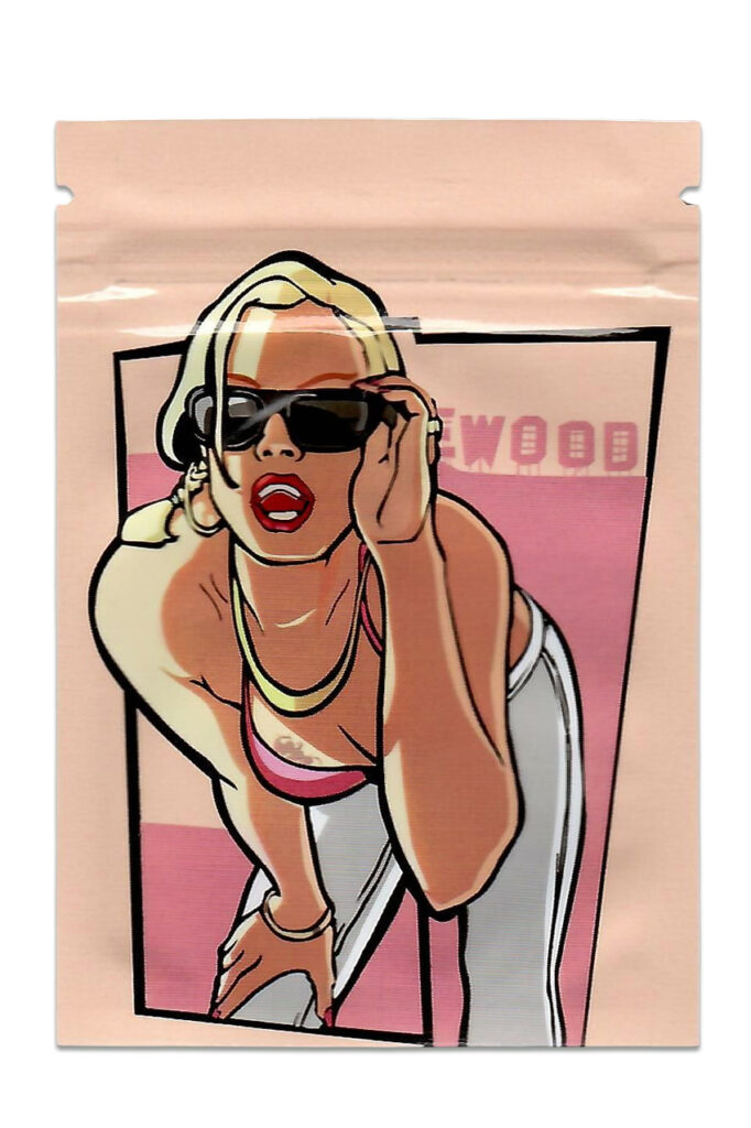 Cali Bags Pink Vision Vorderseite – 7×10 cm, einseitig bedruckt, Motiv in Pink