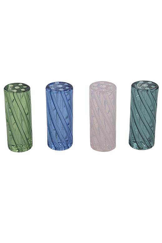 Zwei Glastips 10 mm in Blau und Lake Green aus robustem, wiederverwendbarem Glas