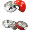 Pokeman-Grinder Ø55 mm im Rot-Weiß-Kugeldesign, 3-teilig mit Diamantzähnen und Polinator-Sieb
