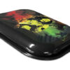 Rückseite des Rolling Trays aus Metall im Bob-Marley-Guitar-Design