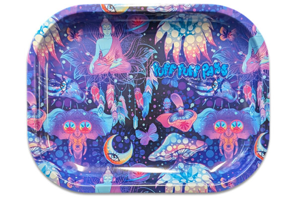 Rolling Tray Fantasy Dream 18 x 14 cm – Metall, einseitig bedruckt mit buntem Fantasy-Motiv