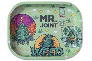Rolling Tray „Mr. Joint Weed“ – Metall, 18 × 14 cm, einseitig bedruckt