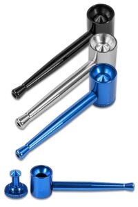 Sieblose Purpfeife Aluminium 9 cm – in Blau, Schwarz & Silber
