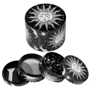 Sonne Mond Grinder – Ø50mm – 4-teilig mit Diamantzähnen und Pollinatorsieb