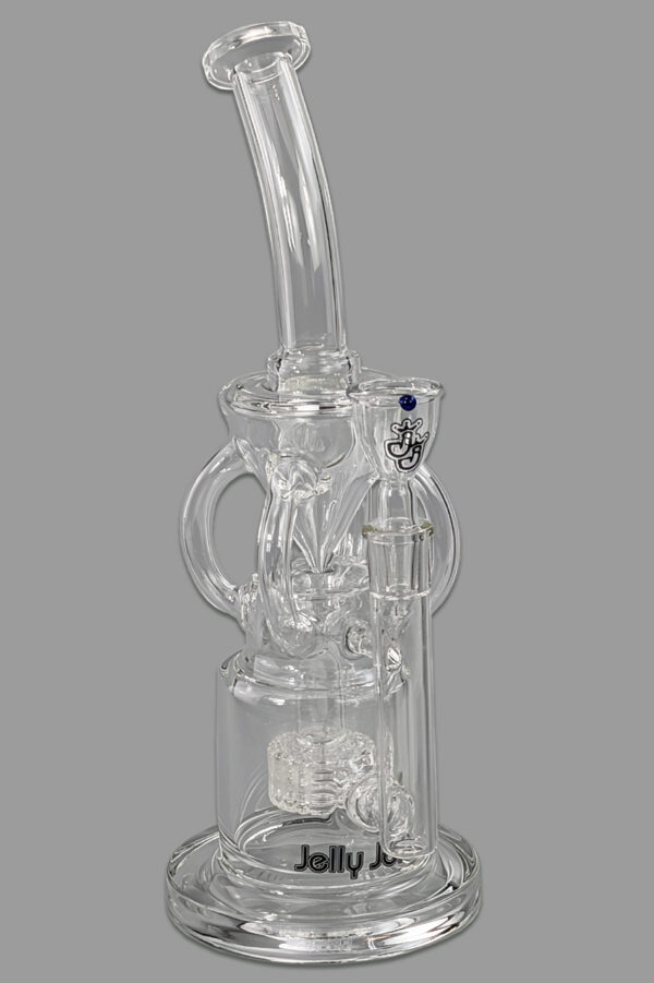 Bong „Watercycler“ aus 5 mm Borosilikatglas mit Wheelperkolator und vier Röhren – 31 cm