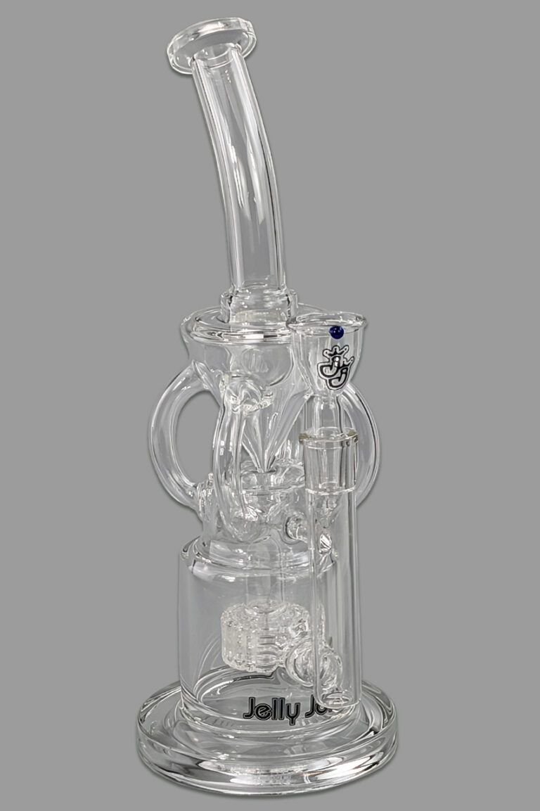 Bong „Watercycler“ aus 5 mm Borosilikatglas mit Wheelperkolator und vier Röhren – 31 cm