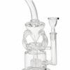 Bong „Watercycler“ aus 5 mm Borosilikatglas mit Wheelperkolator und vier Röhren – 31 cm