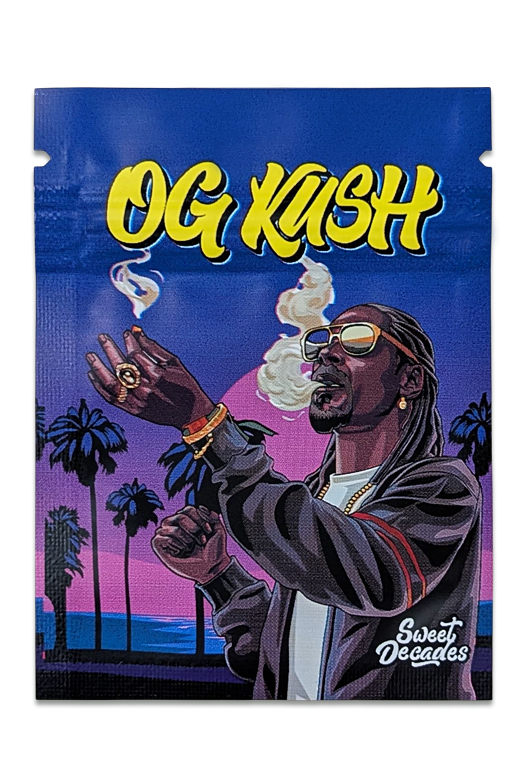 Cali Bags „OG Kush“ – 100 Stück, 6 × 8 cm, mit Sichtfenster auf der Rückseite