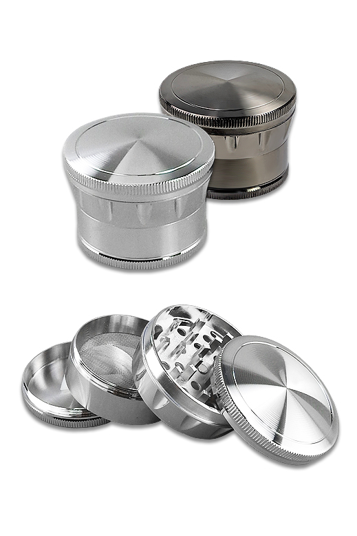 Zink-Grinder 60 mm 4-teilig in Silber oder Grau