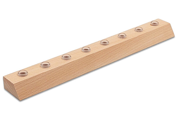 Holz Kopfständer für Bong Köpfe 14,5 mm mit acht Steckplätzen aus naturbelassener Buche