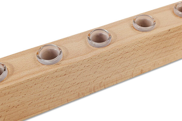 Detailansicht der Steckplätze des Kopfständers aus Buche