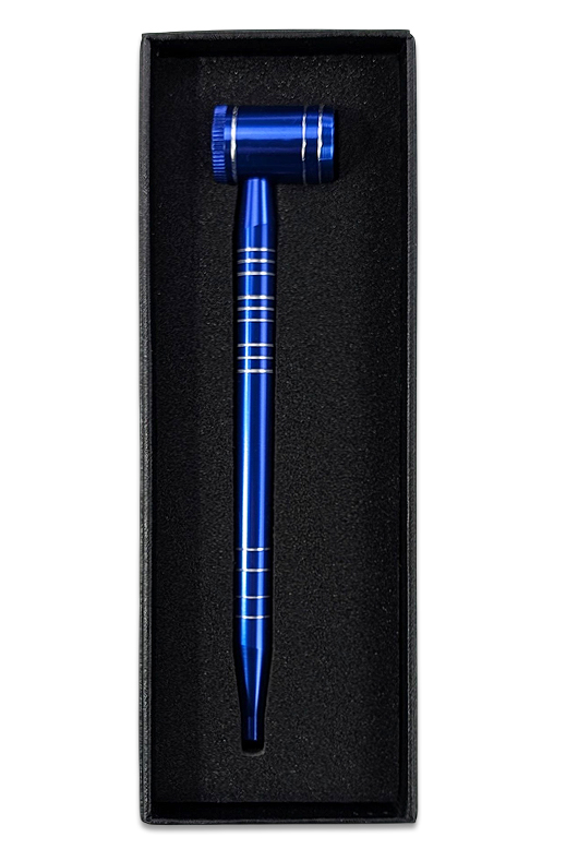 Purpfeife MSP15003 Blau 1 Blaue Purpfeife aus Aluminium in Geschenkbox – 16 cm, sieblos