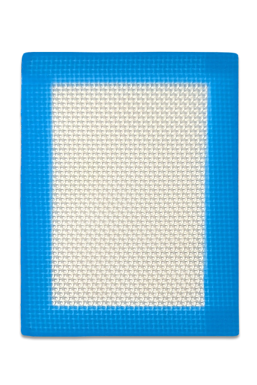 Blaue Silikonmatte zum Dabben 8,5 × 11 cm mit Stoffverstärkung