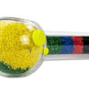 Spoonpipe aus 5-mm-Glas mit farbigem Granulat in hinterer Ansicht