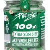 PURIZE® XTRA Slim Aktivkohlefilter Grün 100 Stück im Glas
