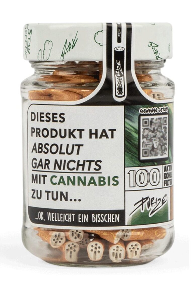 PURIZE® XTRA Slim Aktivkohlefilter Spy Design 100 Stück im Glas