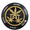 Bling Bling Grinder Deckel mit goldfarbenem Hanfblatt