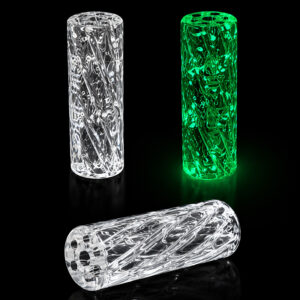 Glow in the Dark Glastip mit Ø10mm, 3cm Länge und 7-Loch-System