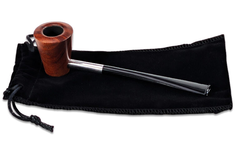 Handpfeife aus Holz mit Samtbeutel, 14,5 cm