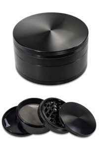 XXL Grinder Ø100 mm aus Aluminium in Schwarz, 4-teilig