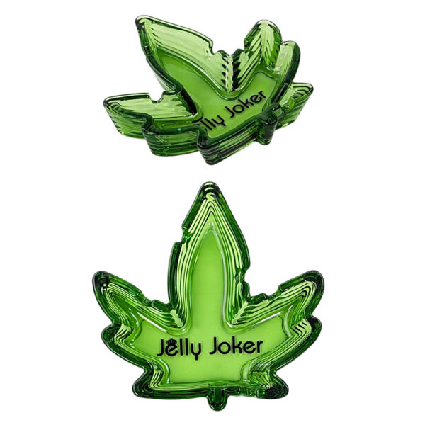 Hanfblatt Aschenbecher aus Glas mit Jelly Joker Logo
