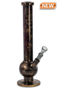 Cast Bronze Beaker Bong 45cm, bronze-beschichtet, 18,8mm Diffusor-Stecksystem, Kickloch mit Gummi, Borosilikatglas